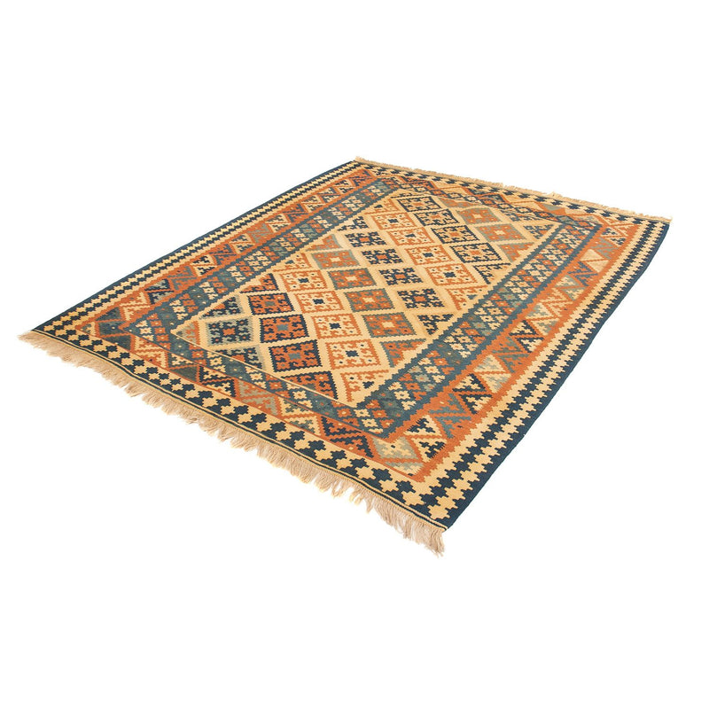 Kelim Carpet - orientalisk matta - 185 x 152 cm - ljusbrun