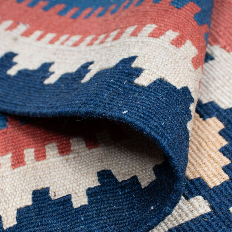 Kelim Carpet - orientalisk matta - 191 x 122 cm - mörkblå