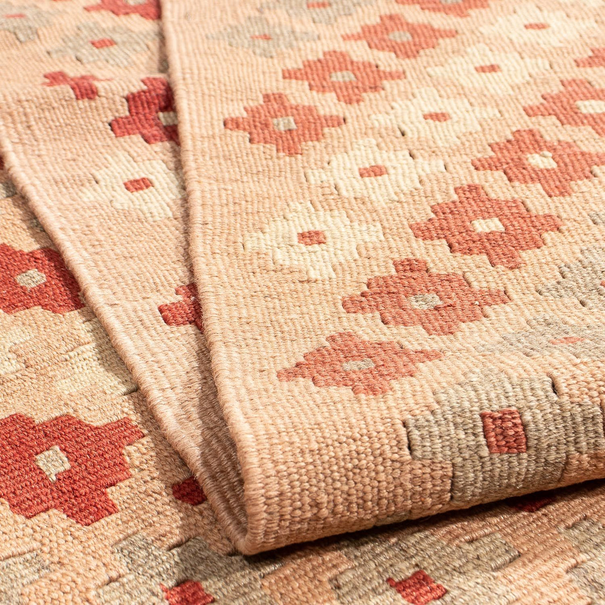 Kelim Carpet - orientalisk matta - 214 x 158 cm - ljusbrun