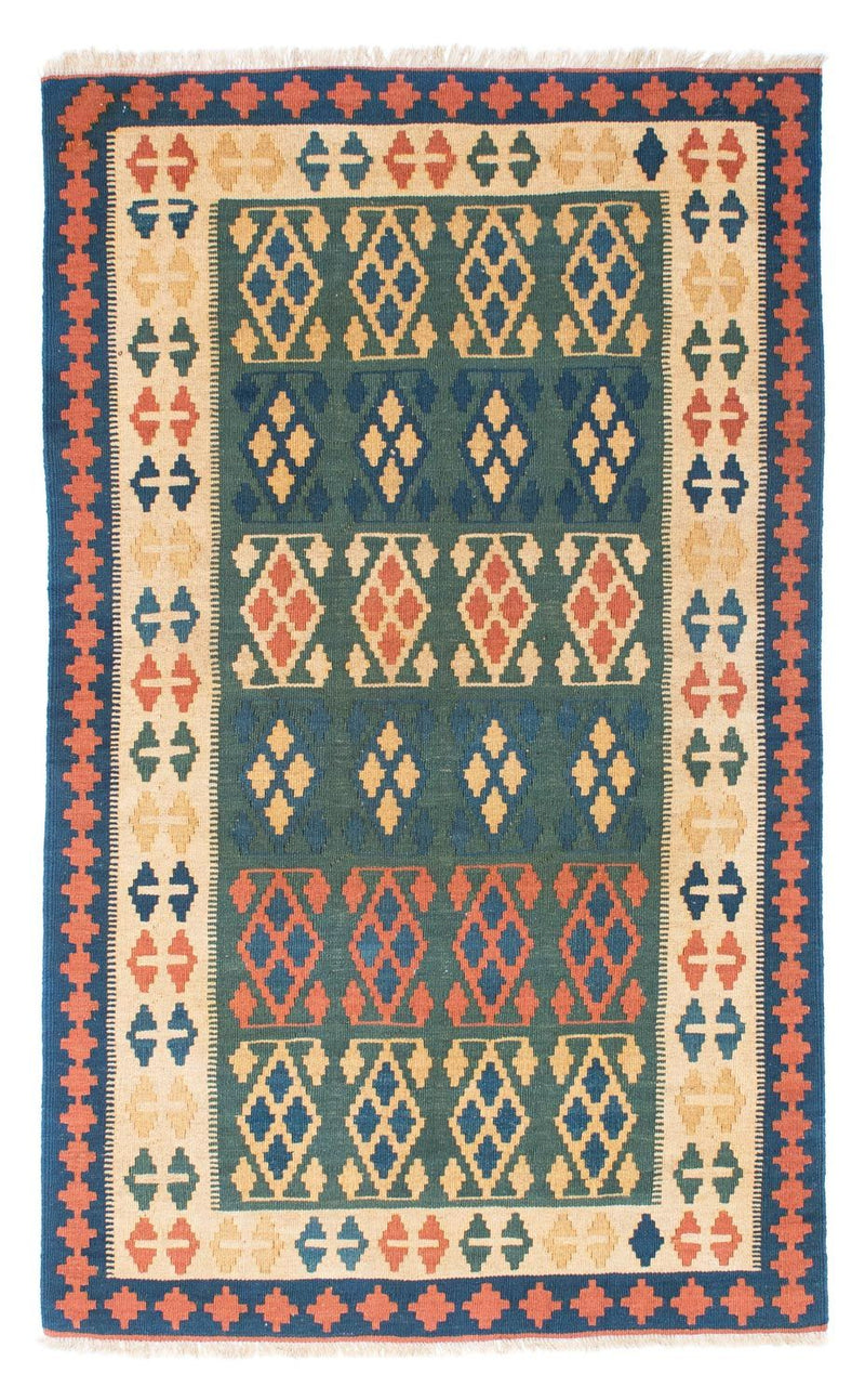 Kelim Carpet - orientalisk matta - 198 x 121 cm - blå