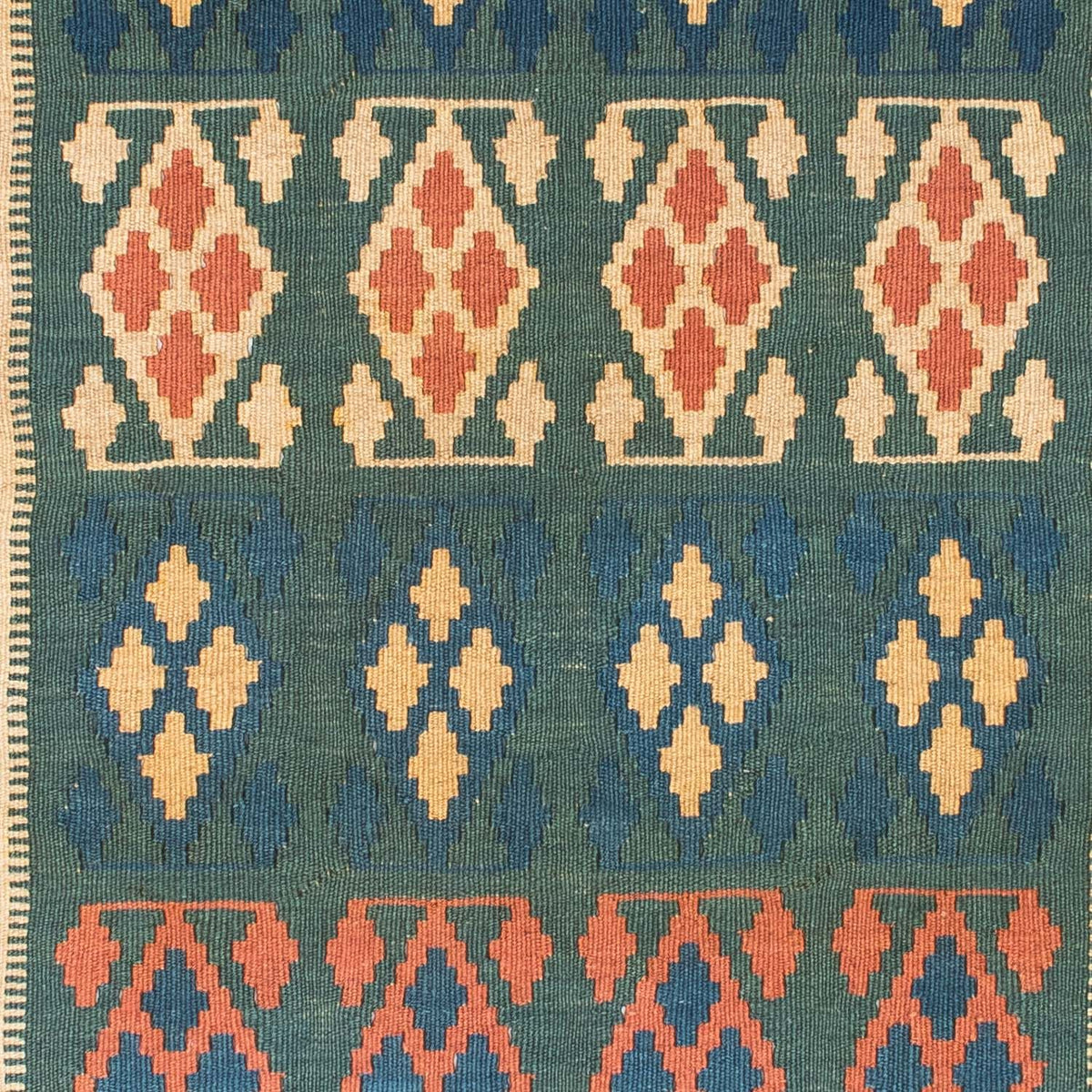Kelim Carpet - orientalisk matta - 198 x 121 cm - blå