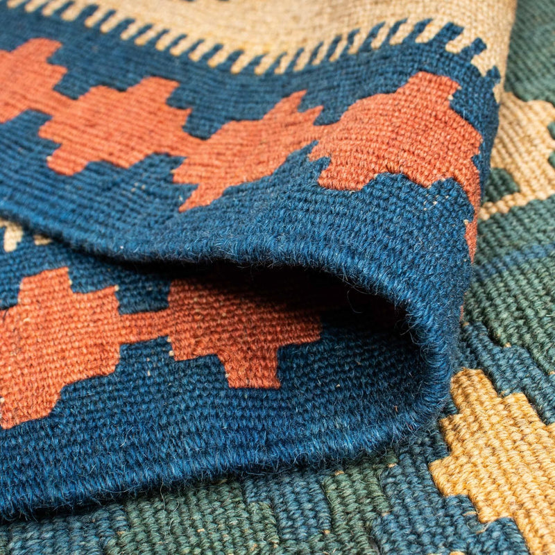 Kelim Carpet - orientalisk matta - 198 x 121 cm - blå