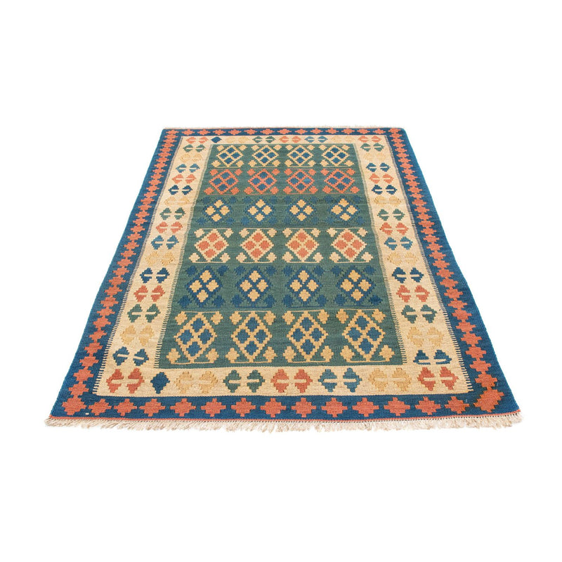 Kelim Carpet - orientalisk matta - 198 x 121 cm - blå