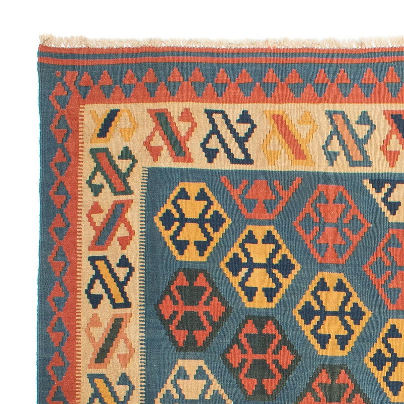 Kelim Carpet - orientalisk matta kvadrat  - 212 x 198 cm - blå