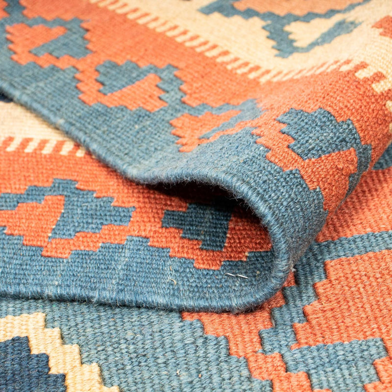 Kelim Carpet - orientalisk matta kvadrat  - 212 x 198 cm - blå