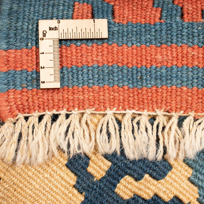 Kelim Carpet - orientalisk matta kvadrat  - 212 x 198 cm - blå