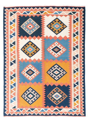 Kelim Carpet - orientalisk matta - 200 x 159 cm - blå