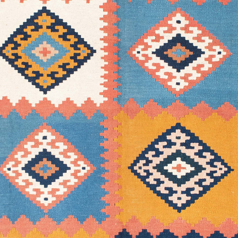 Kelim Carpet - orientalisk matta - 200 x 159 cm - blå