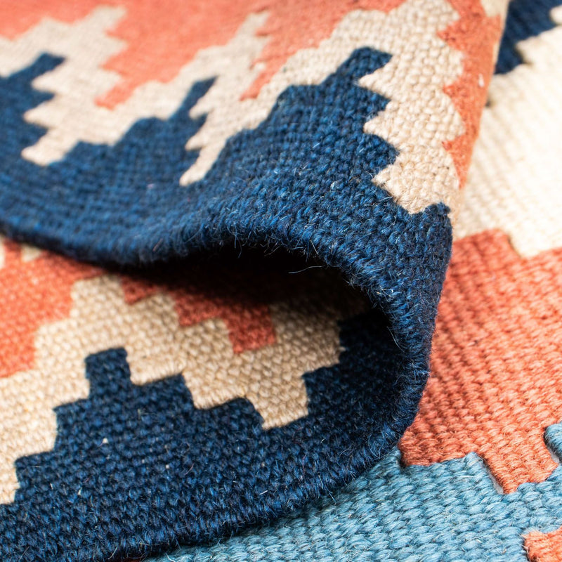 Kelim Carpet - orientalisk matta - 200 x 159 cm - blå