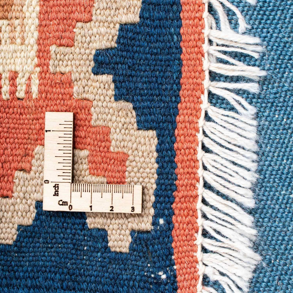 Kelim Carpet - orientalisk matta - 200 x 159 cm - blå