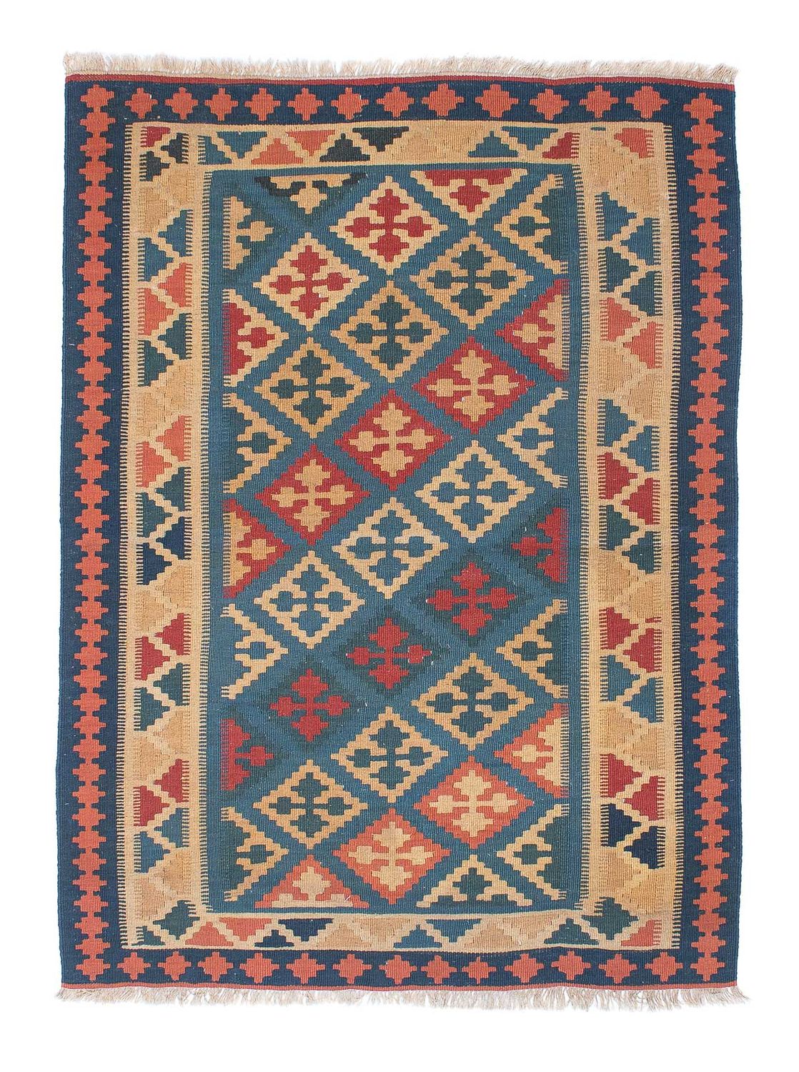 Kelim Carpet - orientalisk matta - 168 x 118 cm - blå