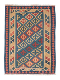 Kelim Carpet - orientalisk matta - 168 x 118 cm - blå
