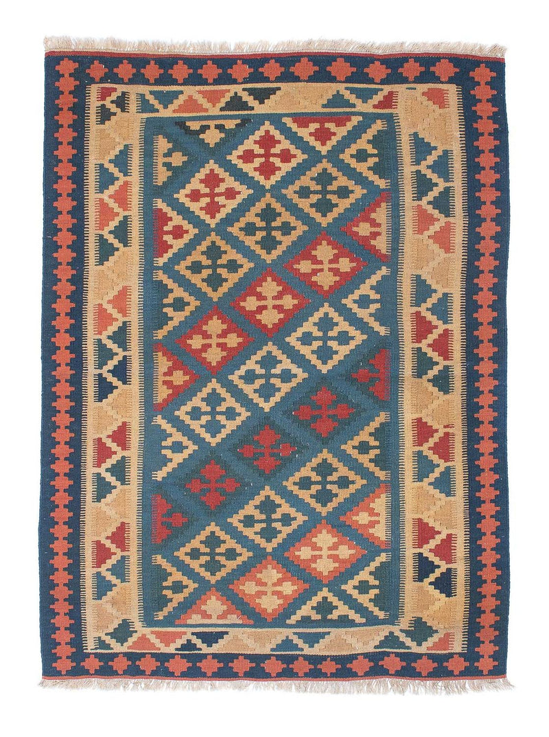 Kelim Carpet - orientalisk matta - 168 x 118 cm - blå