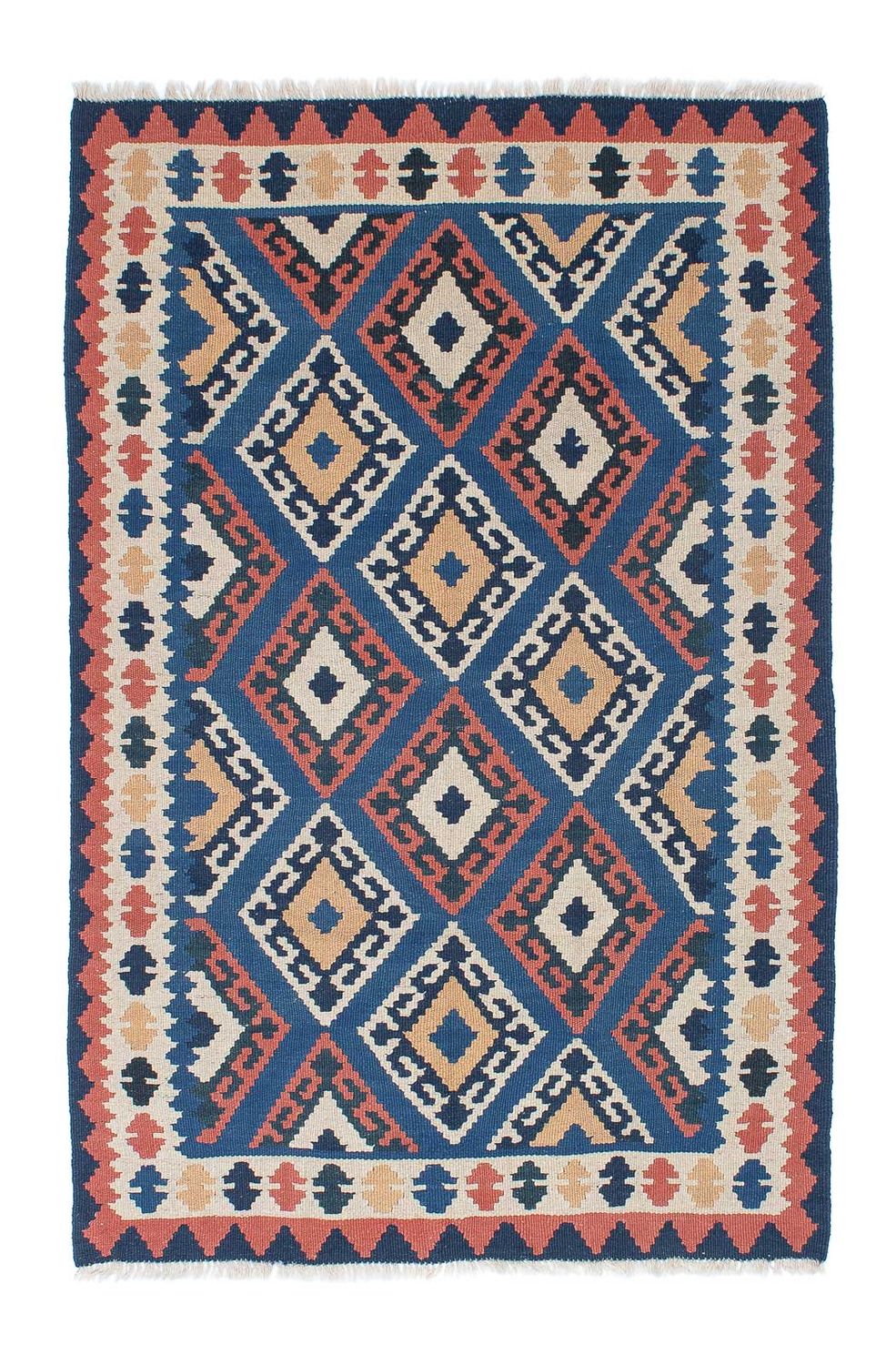 Kelim Carpet - orientalisk matta - 172 x 115 cm - blå