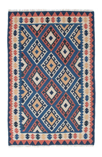 Kelim Carpet - orientalisk matta - 172 x 115 cm - blå