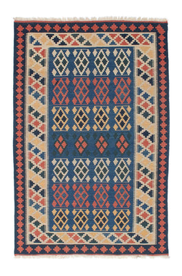 Kelim Carpet - orientalisk matta - 180 x 114 cm - blå