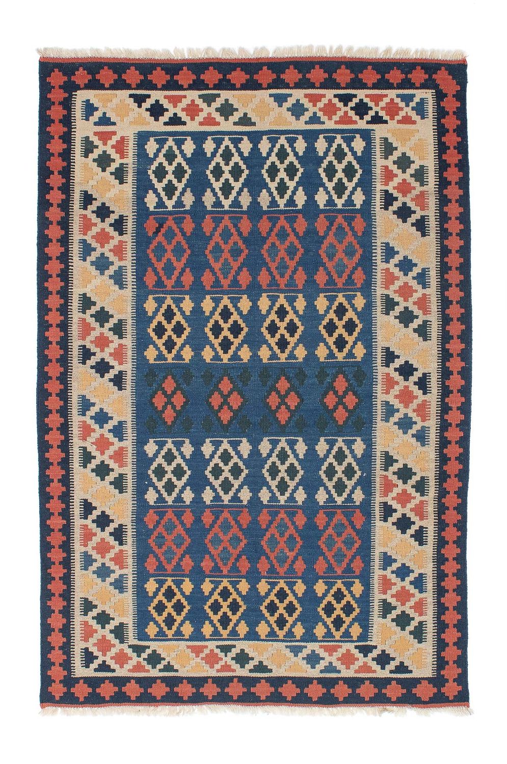 Kelim Carpet - orientalisk matta - 180 x 114 cm - blå