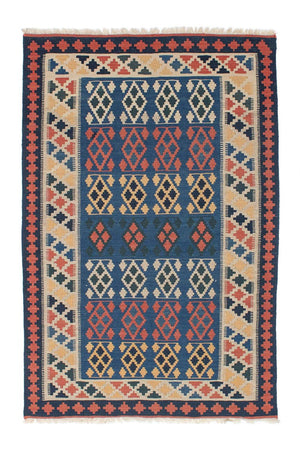 Kelim Carpet - orientalisk matta - 180 x 114 cm - blå