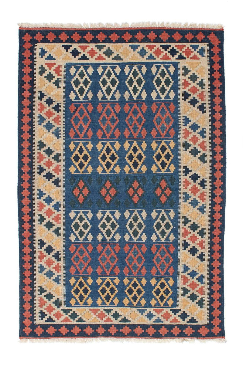 Kelim Carpet - orientalisk matta - 180 x 114 cm - blå