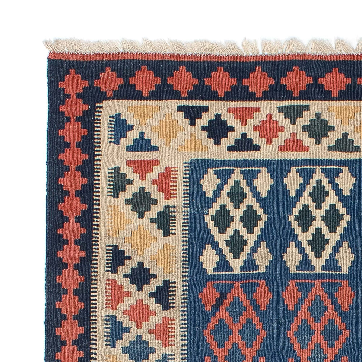 Kelim Carpet - orientalisk matta - 180 x 114 cm - blå