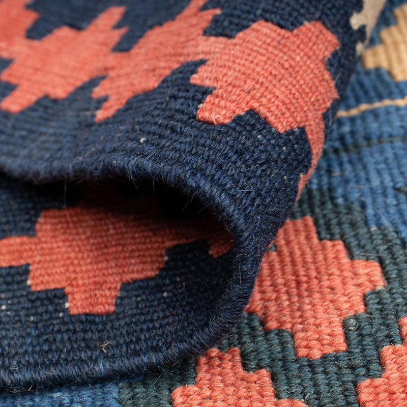 Kelim Carpet - orientalisk matta - 180 x 114 cm - blå