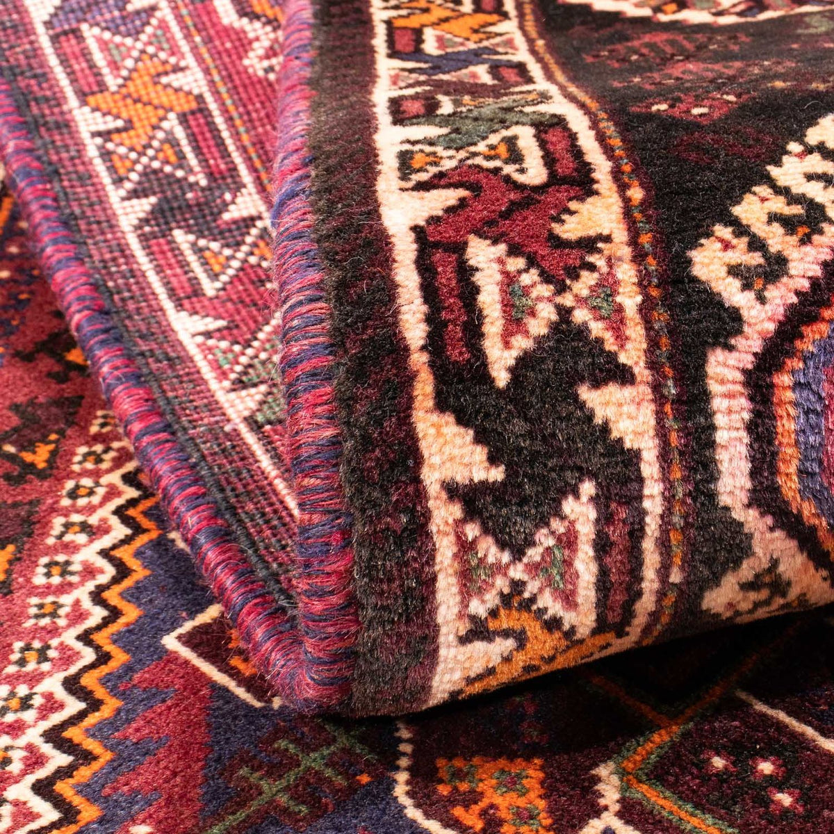 Persisk matta - Nomadic - 157 x 108 cm - mörkröd