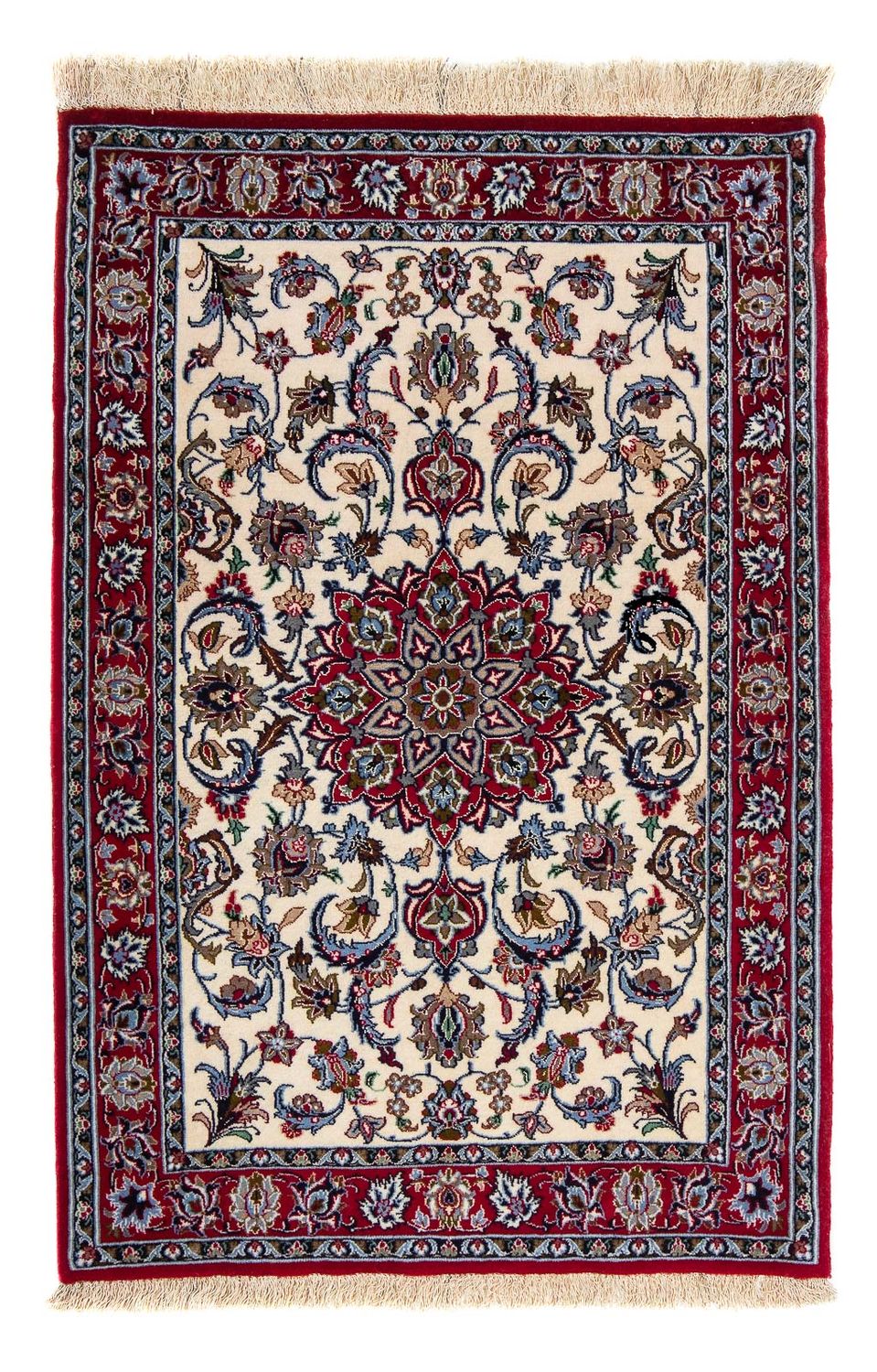 Persisk matta - Isfahan - Premium - 102 x 70 cm - mörkröd
