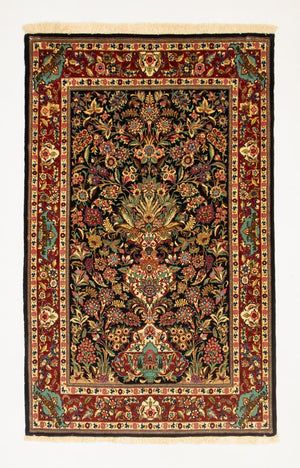 Persisk matta - Ghom - 161 x 101 cm - svart