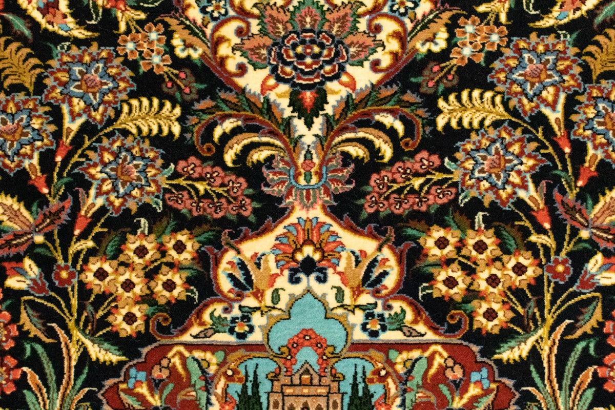 Persisk matta - Ghom - 153 x 102 cm - svart