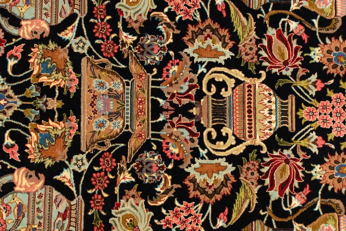 Persisk matta - Ghom - 155 x 105 cm - svart