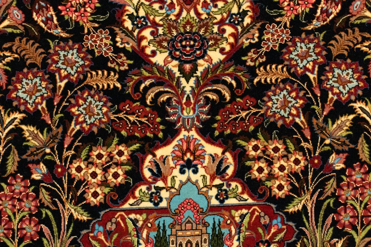 Persisk matta - Ghom - 156 x 102 cm - svart