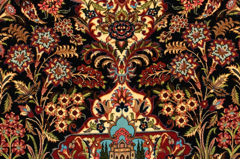 Persisk matta - Ghom - 156 x 102 cm - svart