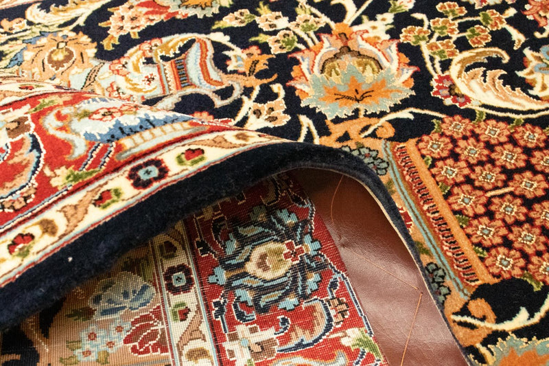 Persisk matta - Ghom - 152 x 99 cm - mörkblå