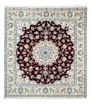 Persisk matta - Nain - Royal kvadrat  - 156 x 143 cm - mörkröd