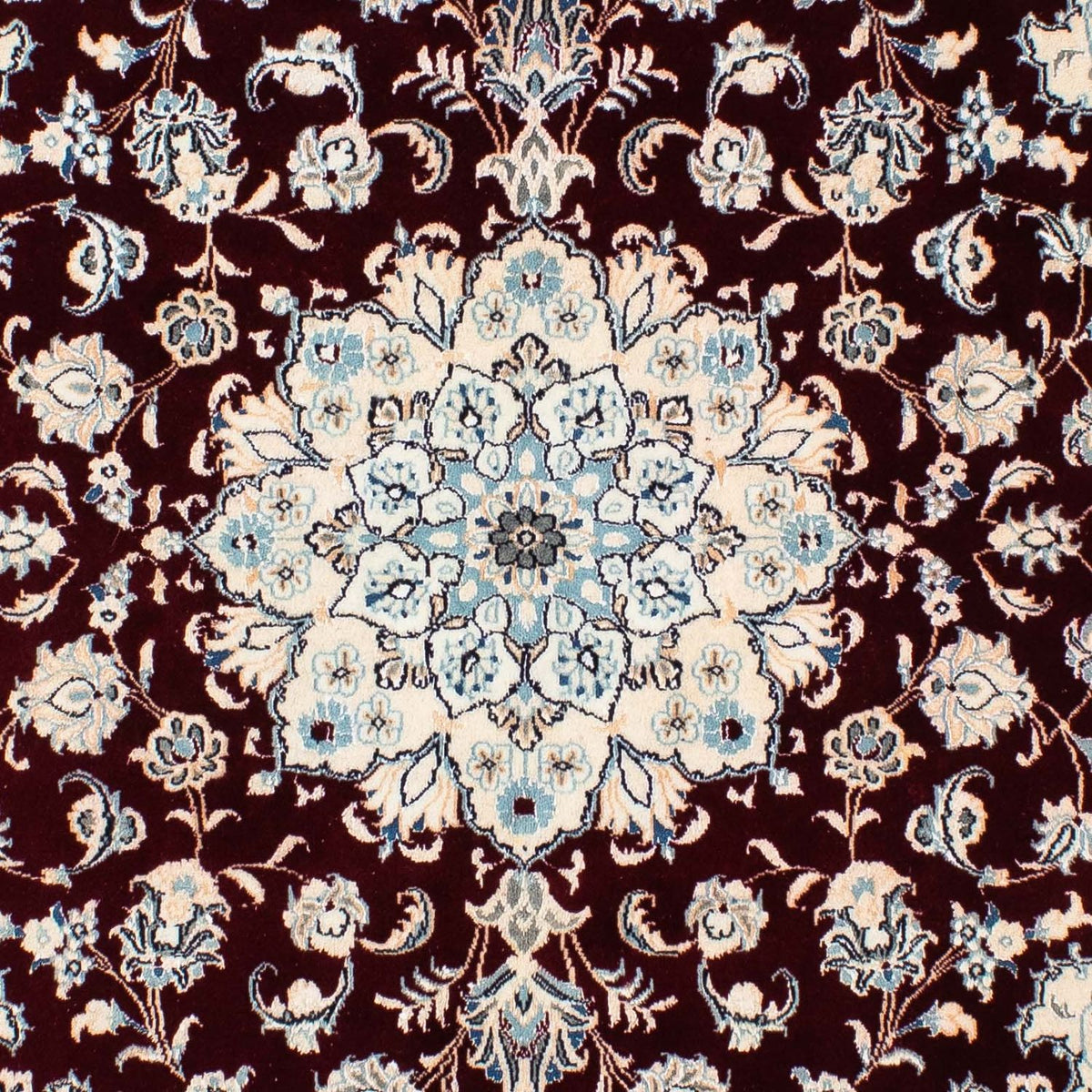 Persisk matta - Nain - Royal kvadrat  - 156 x 143 cm - mörkröd