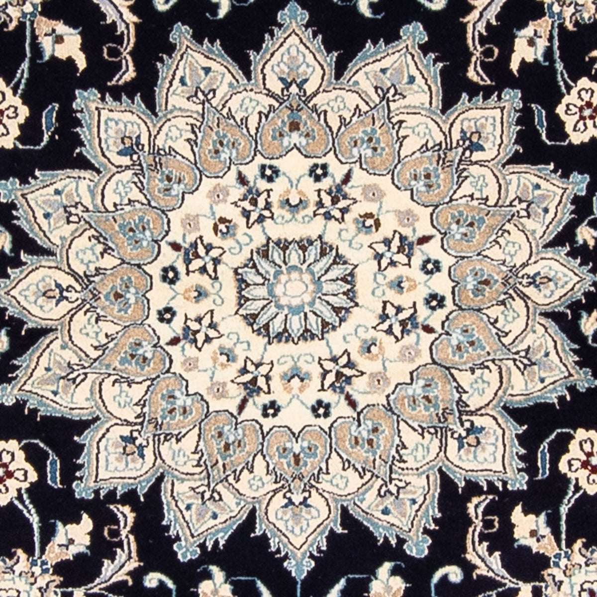 Persisk matta - Nain runt  - 250 x 250 cm - mörkblå