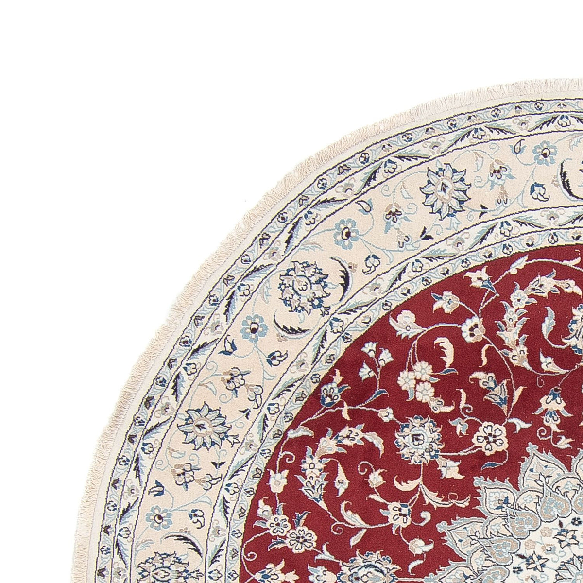 Persisk matta - Nain runt  - 250 x 250 cm - mörkröd