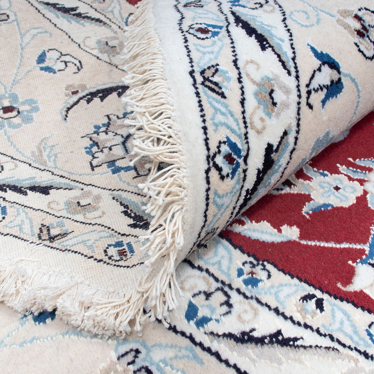 Persisk matta - Nain runt  - 250 x 250 cm - mörkröd