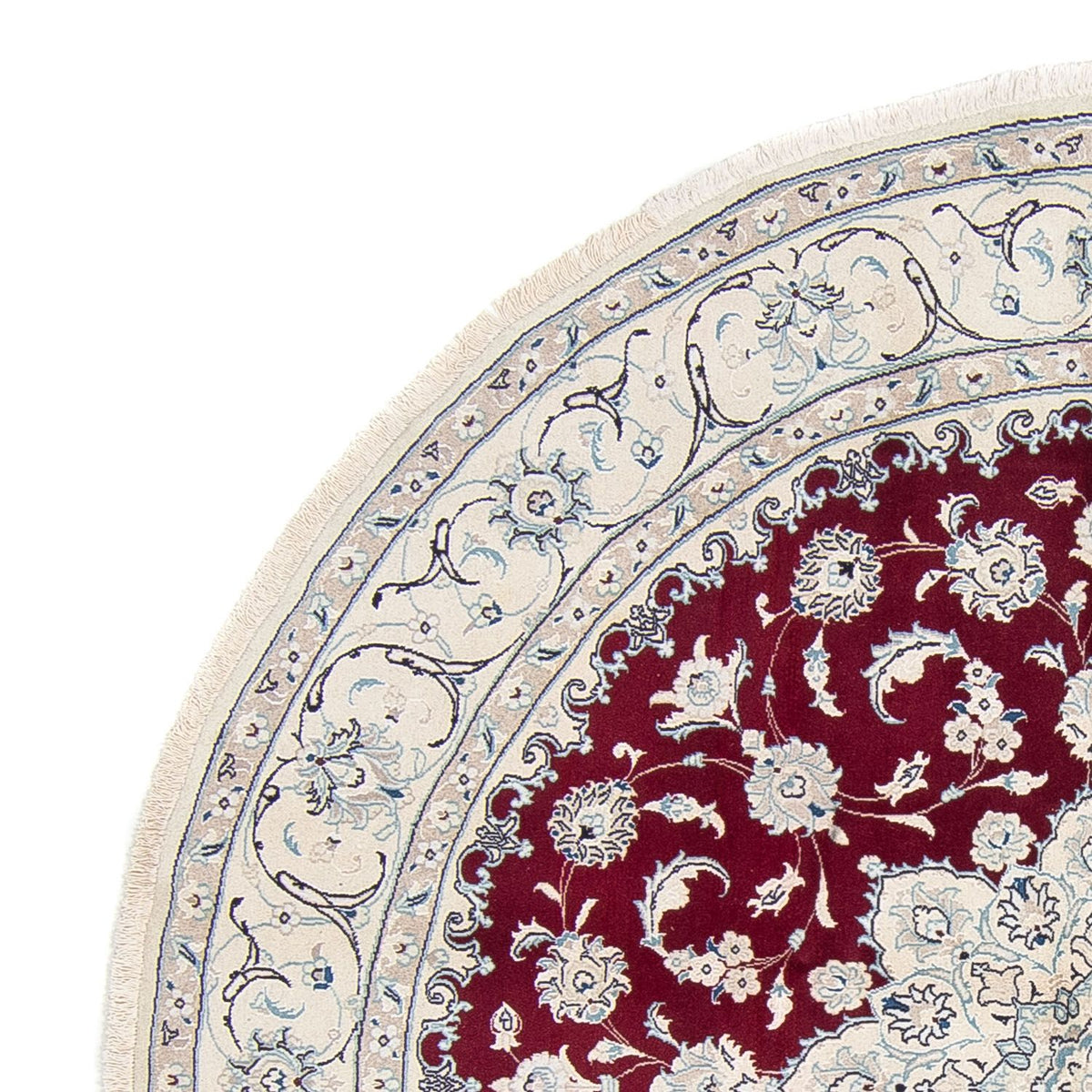 Persisk matta - Nain runt  - 240 x 240 cm - mörkröd