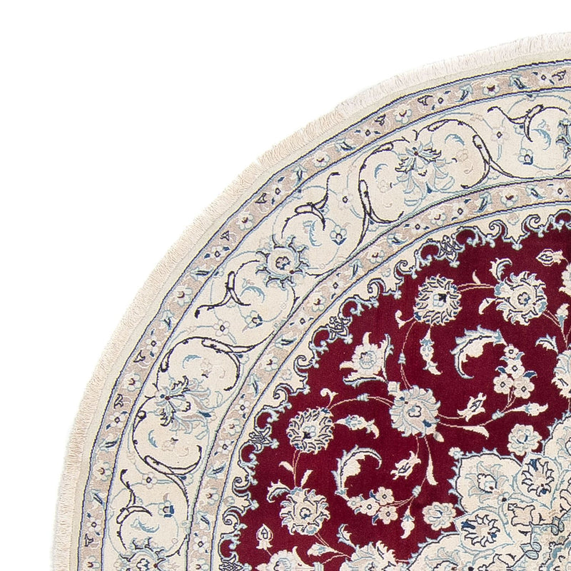 Persisk matta - Nain runt  - 240 x 240 cm - mörkröd