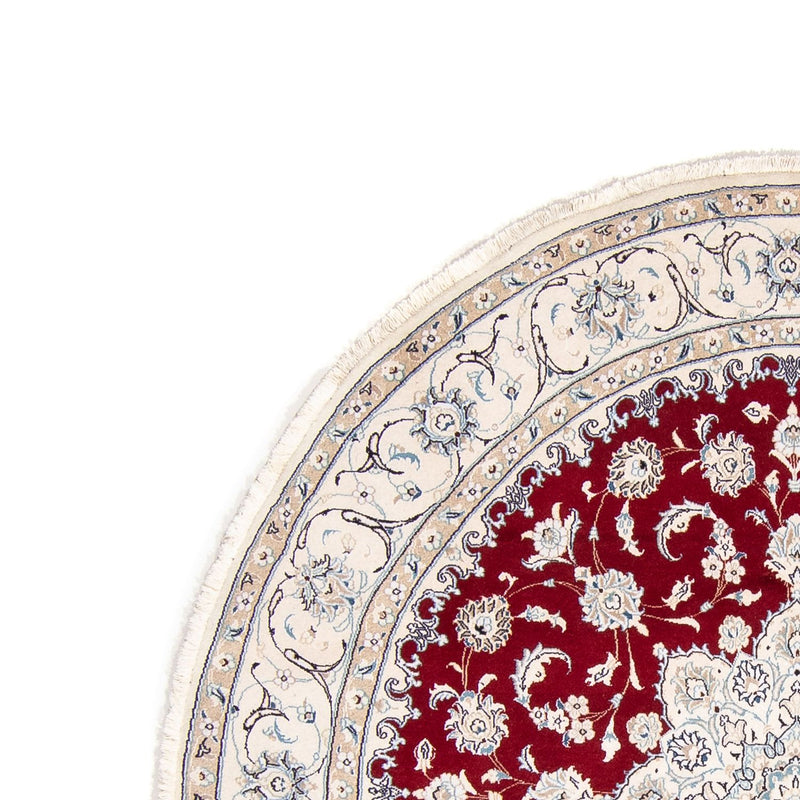 Persisk matta - Nain runt  - 245 x 245 cm - mörkröd