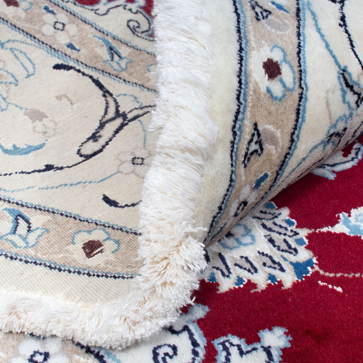 Persisk matta - Nain runt  - 245 x 245 cm - mörkröd