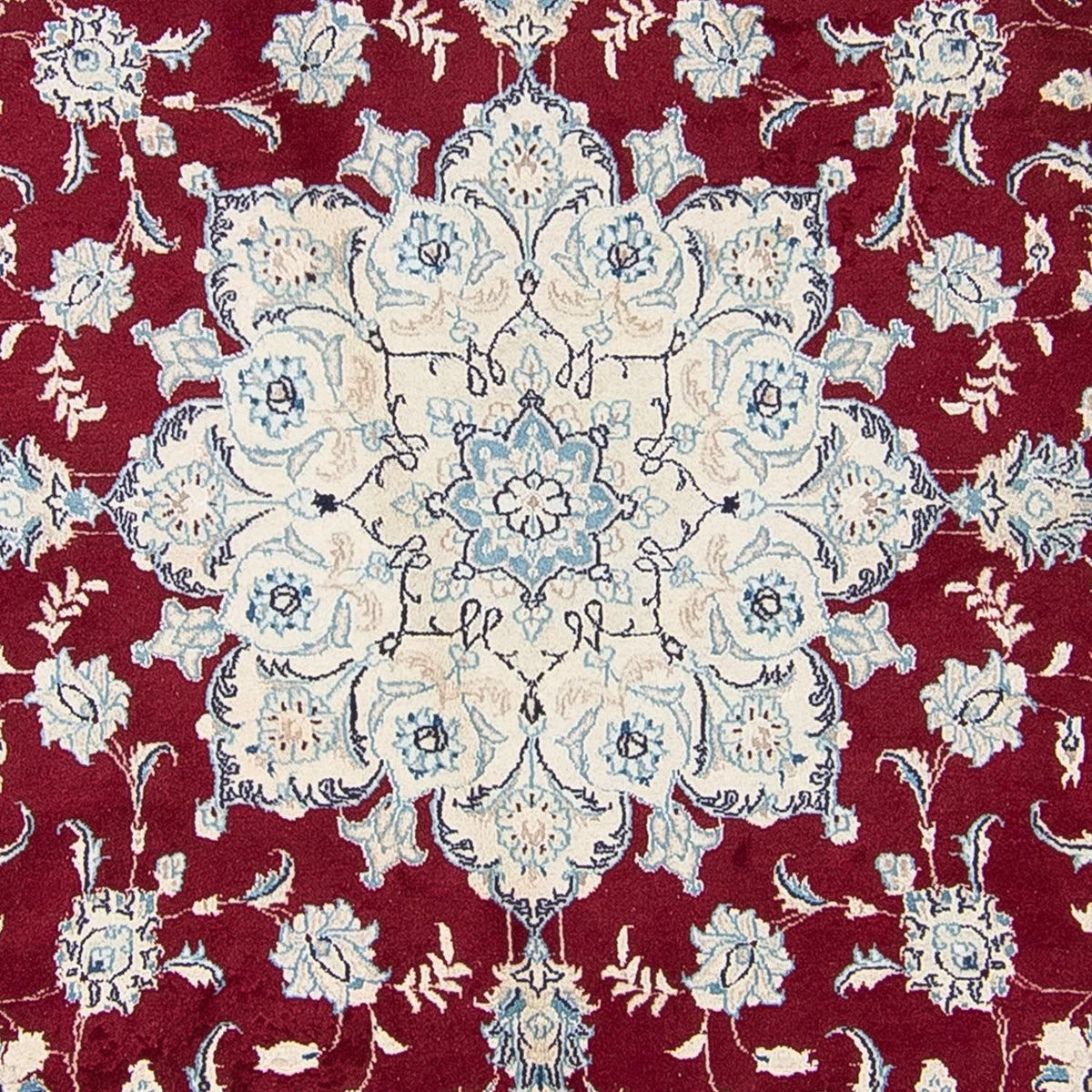 Persisk matta - Nain runt  - 290 x 290 cm - mörkröd