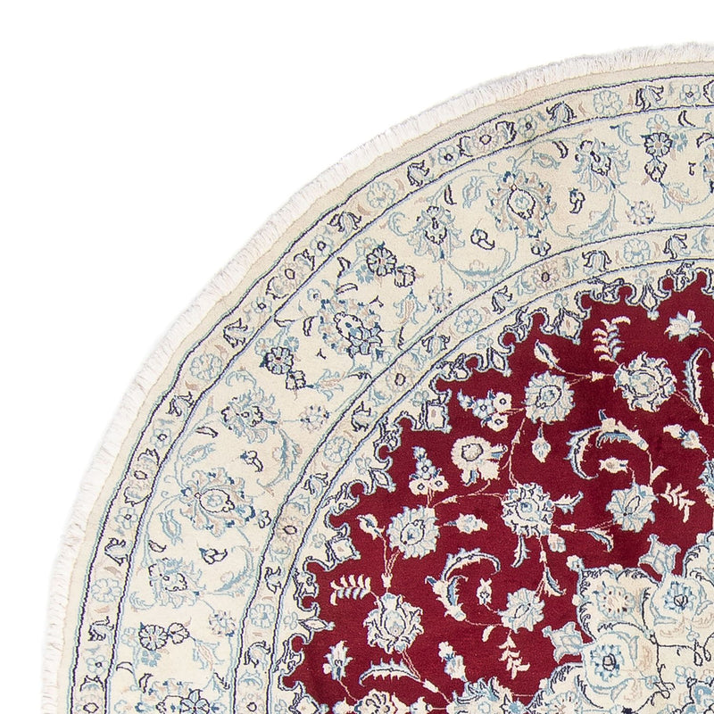 Persisk matta - Nain runt  - 290 x 290 cm - mörkröd