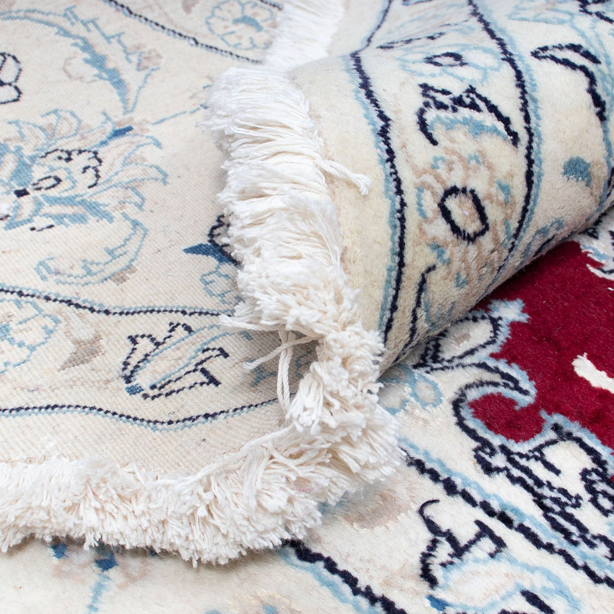 Persisk matta - Nain runt  - 290 x 290 cm - mörkröd