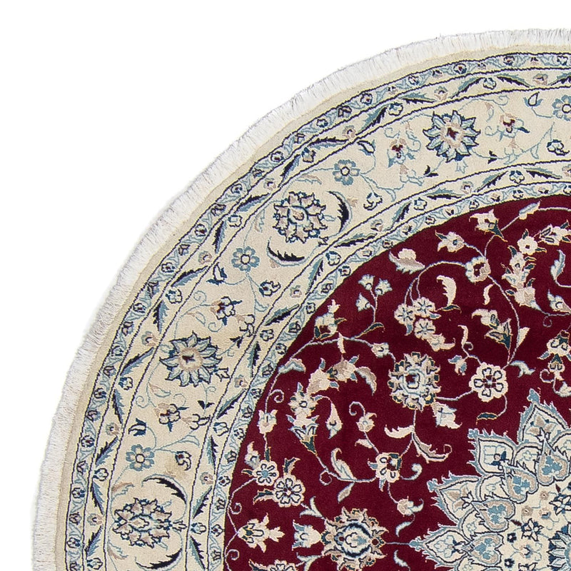 Persisk matta - Nain runt  - 252 x 252 cm - mörkröd