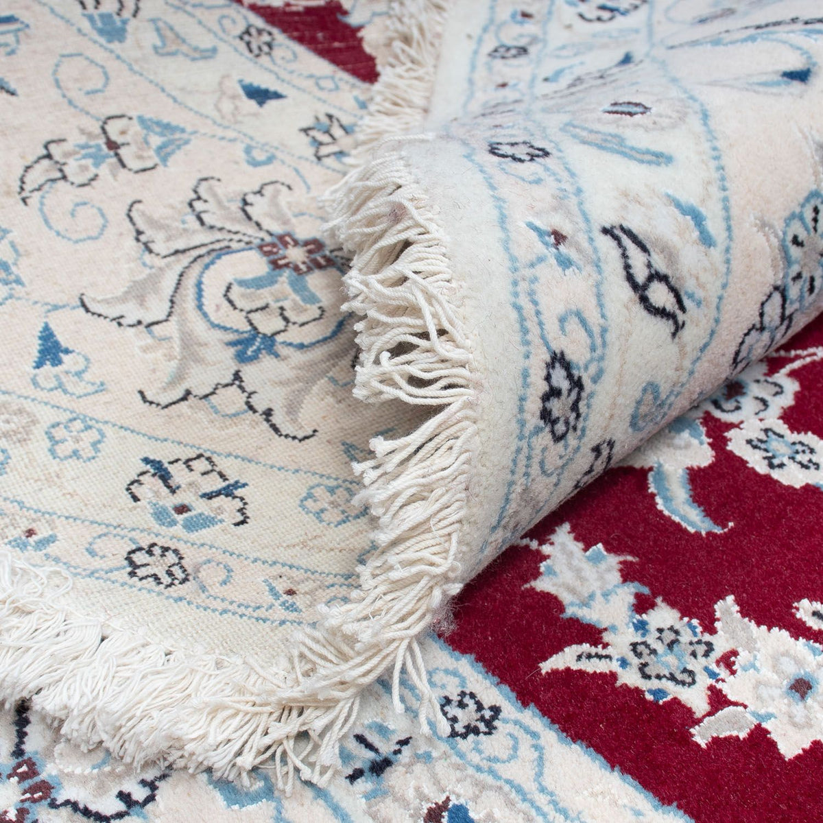 Persisk matta - Nain runt  - 295 x 295 cm - mörkröd