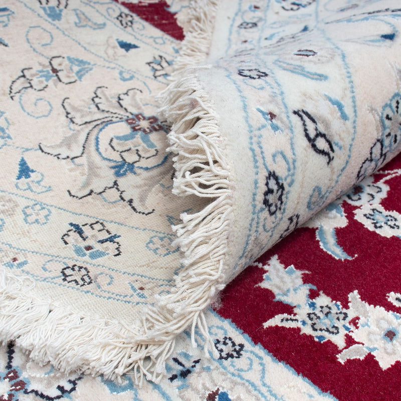 Persisk matta - Nain runt  - 295 x 295 cm - mörkröd