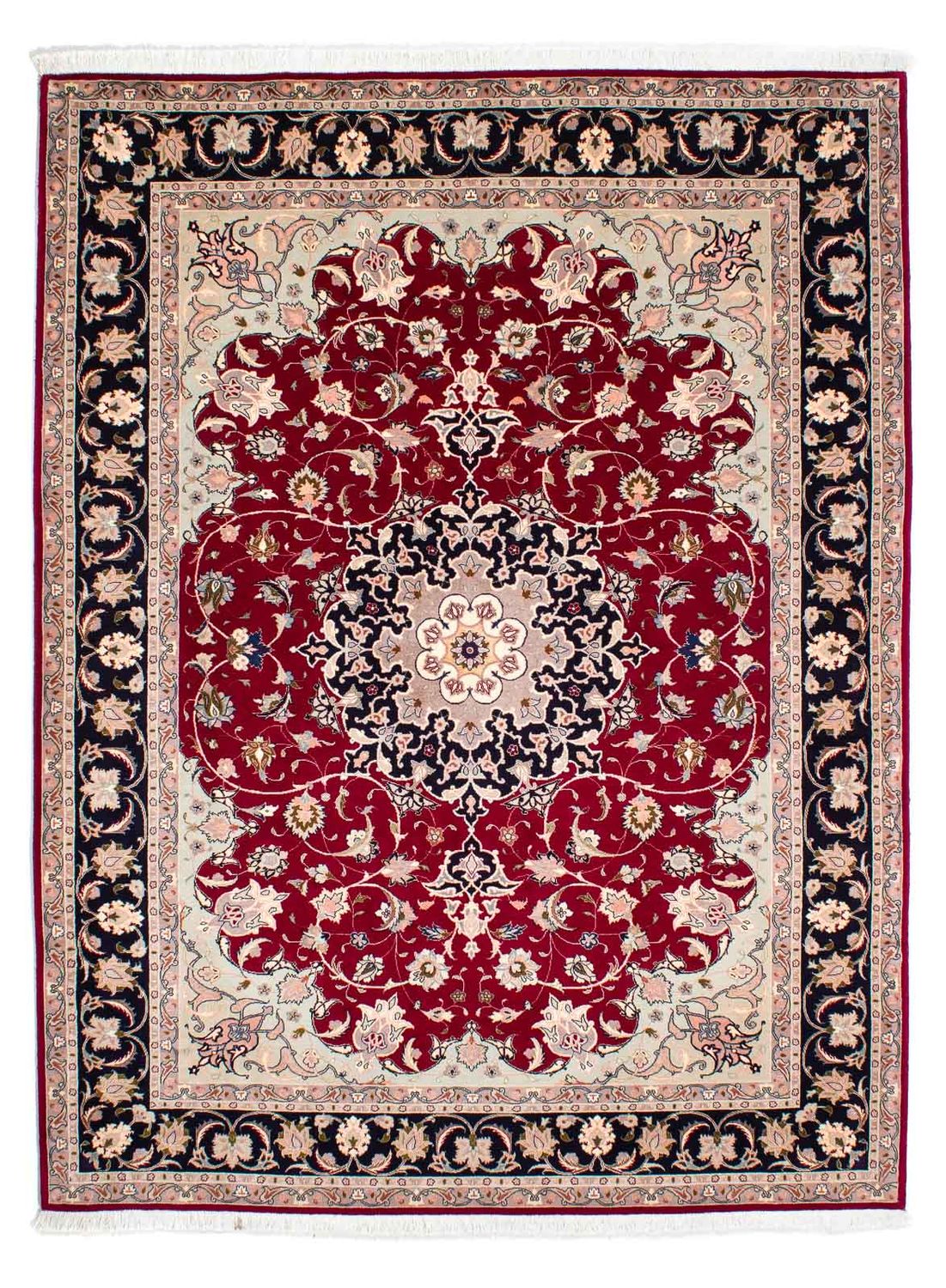 Persisk matta - Tabriz - Royal - 236 x 178 cm - mörkröd