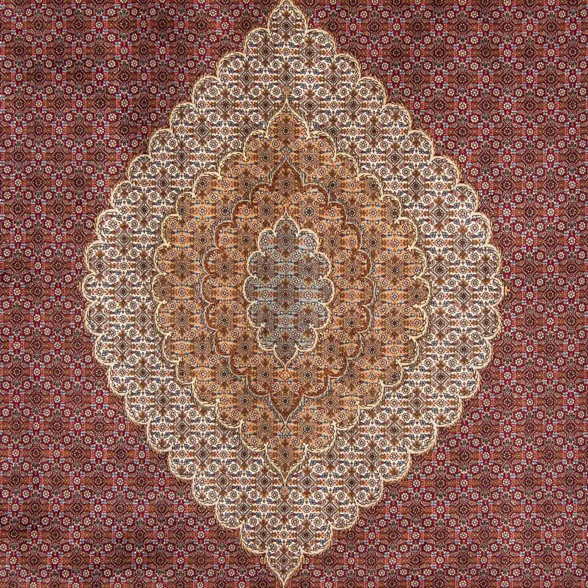 Persisk matta - Tabriz - 346 x 253 cm - mörkröd